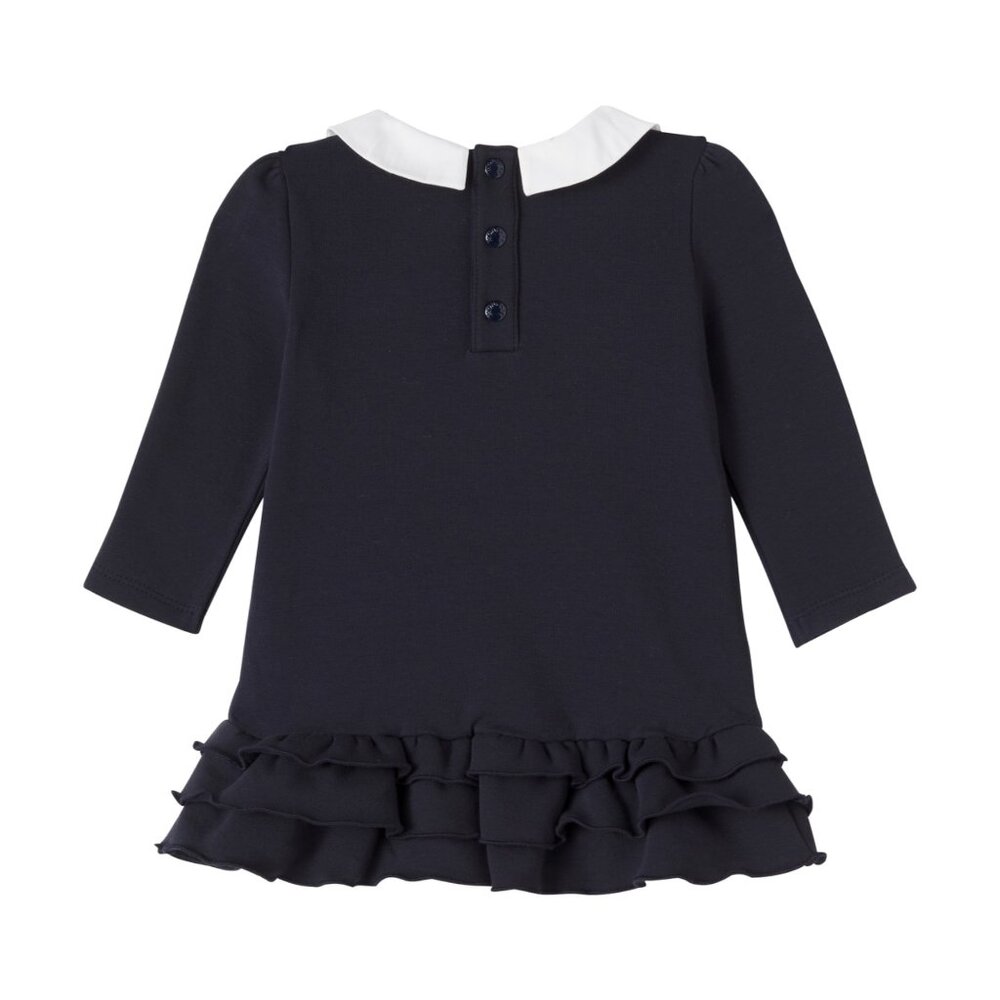 MONCLER ENFANT Baby navy cotton-blend fleece dress size 6/9 months - Picture 2 of 9